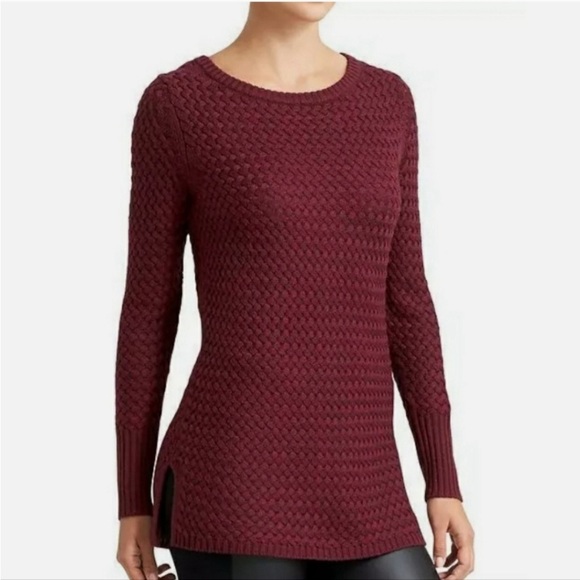 Athleta Burgundy Cypress Jasper Wool Blend Sweater Sz Medium - Picture 1 of 11